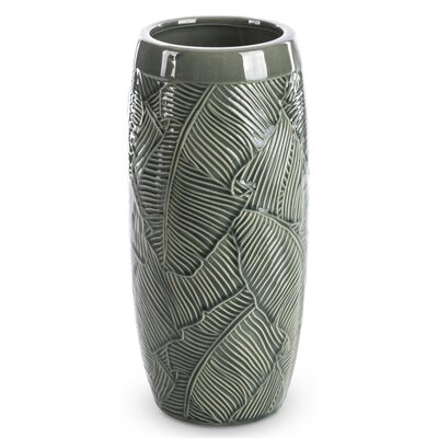 Wazon EUROFIRANY Dara 02 14 x 30 cm Turkusowo-zielony