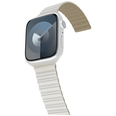 Pasek ARAREE Silicone Link do Apple Watch 2/3/4/5/6/7/8/9/10/SE/SE 2/SE 2022 do koperty 42/44/45/49mm Biało-zielony