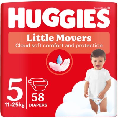 Pieluszki HUGGIES Little Movers Mega Pack 5 11-25kg (58 szt.)