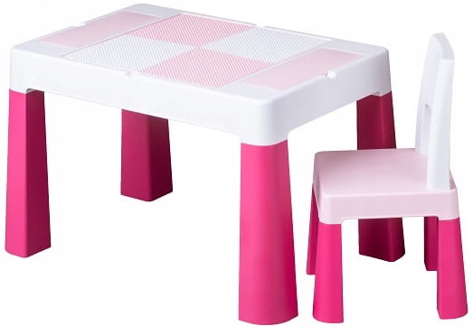 TEGA stolik multifun + krzesełko + plansza do lego