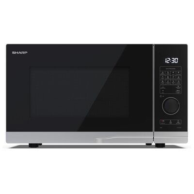 Kuchenka mikrofalowa SHARP YC-PG284AE-S 900W średnica 32.5 cm pojemność 28L Weight Defrost EasyClean ChildLock Srebrno-czarny