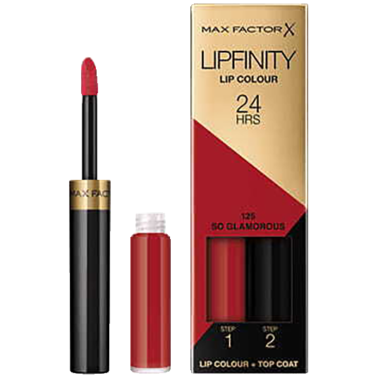 Max Factor Lipfinity Lip Colour 24H dwufazowa szminka o długotrwałym efekcie nr 125 so glamorous, 2,3 ml + 1,9 g