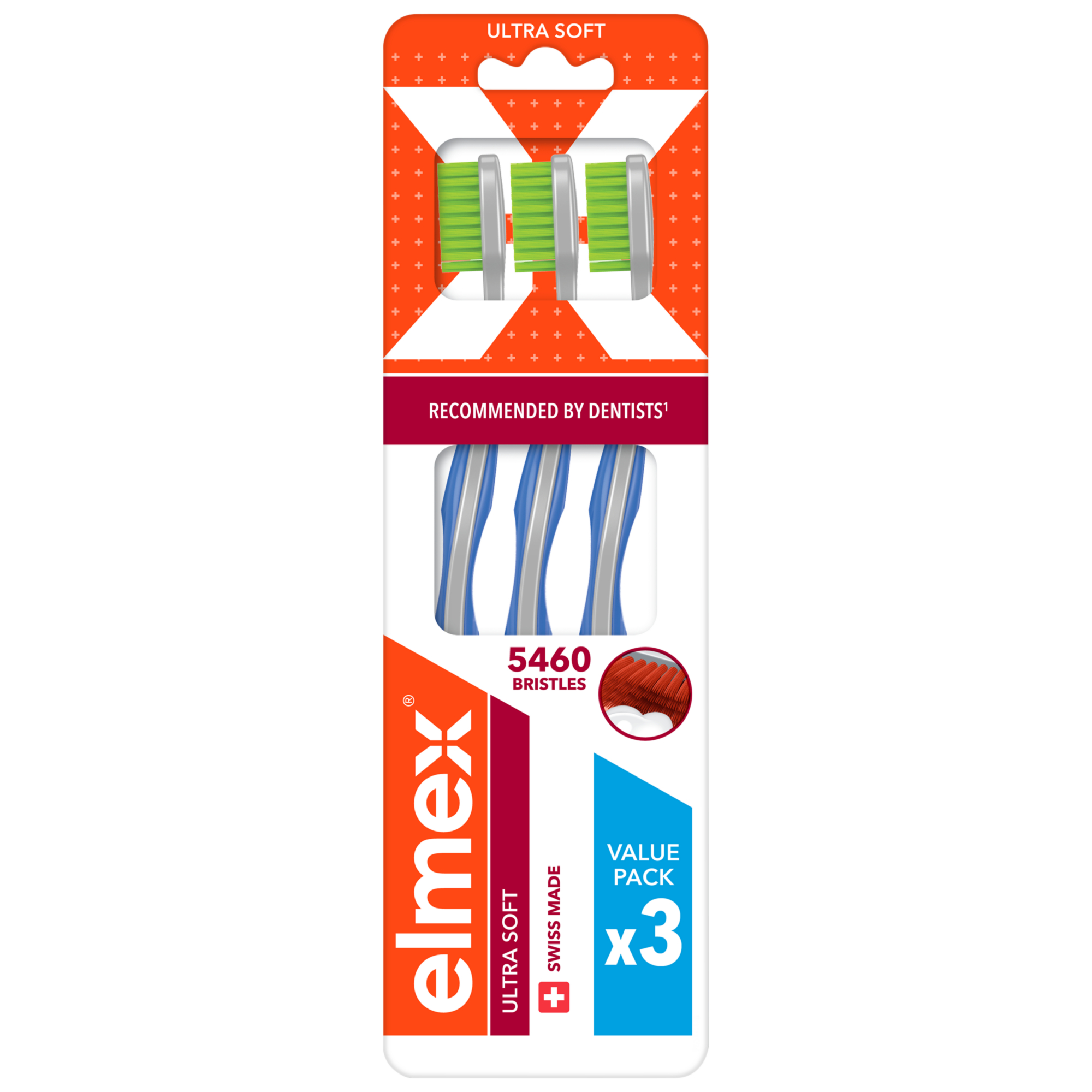 Elmex Ultra Soft Trio szczoteczka do mycia zębów ultra miękka, 3 szt./1 opak.