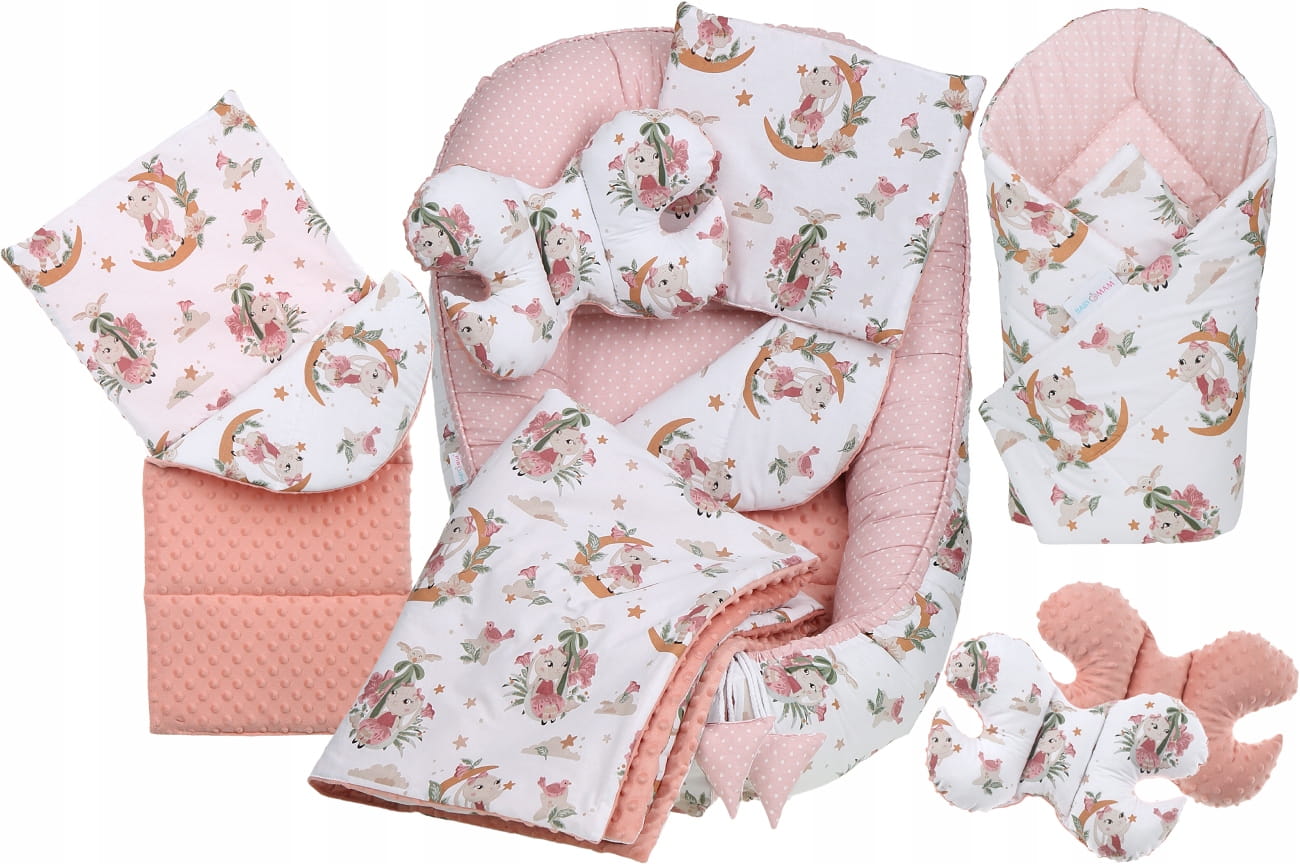 Babymam kokon niemowlęcy gniazdo kojec minky 7 el.