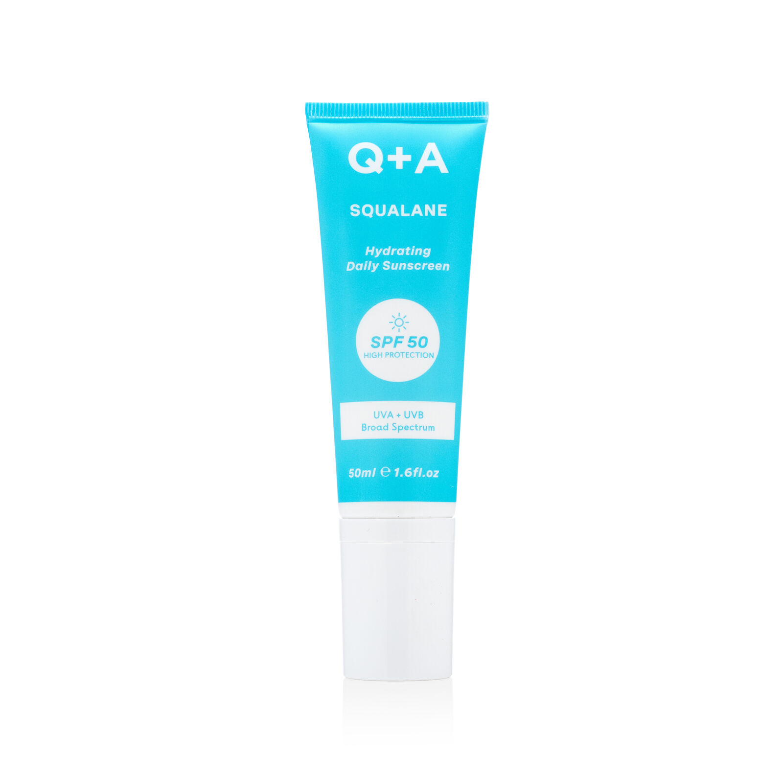 Q+A Squalane Hydrating nawilżający krem przeciwsłoneczny do twarzy ze skwalanem i SPF50, 50 ml