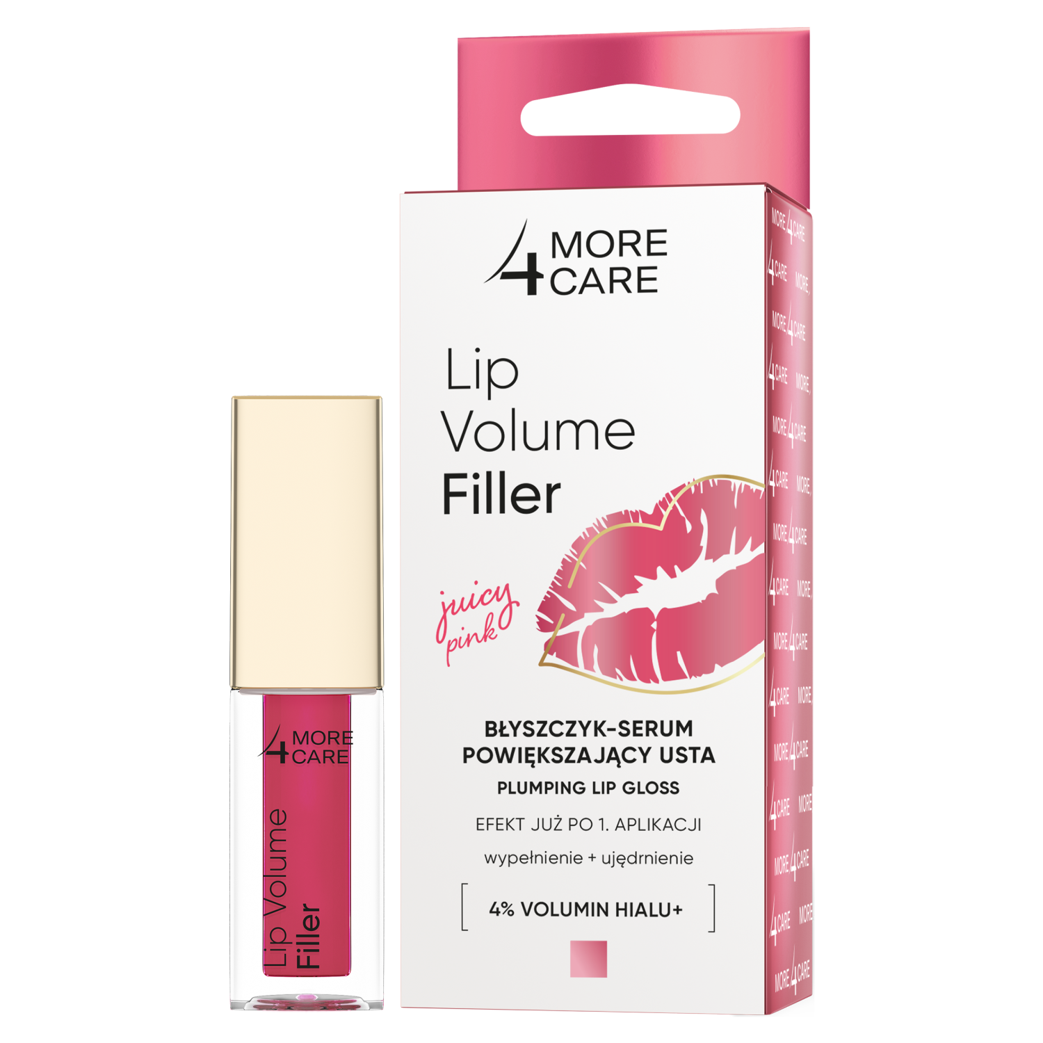 More4Care Lip Volume Filler błyszczyk-serum powiększający usta juicy pink, 4,8 g