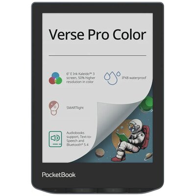 Czytnik e-booków POCKETBOOK Verse Pro Color 6", Podświetlany ekran, Wi-Fi, Bez reklam