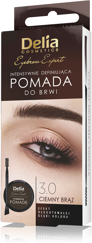 Delia Eyebrow Expert pomada do brwi, ciemny brąz, 4 g