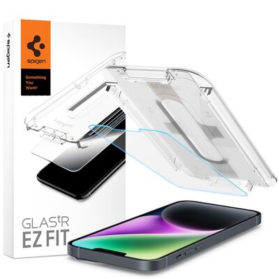 Szkło hartowane SPIGEN Glas.TR EZ Fit do Apple iPhone 13/13 Pro/14/16e/17e + ramka instalacyjna