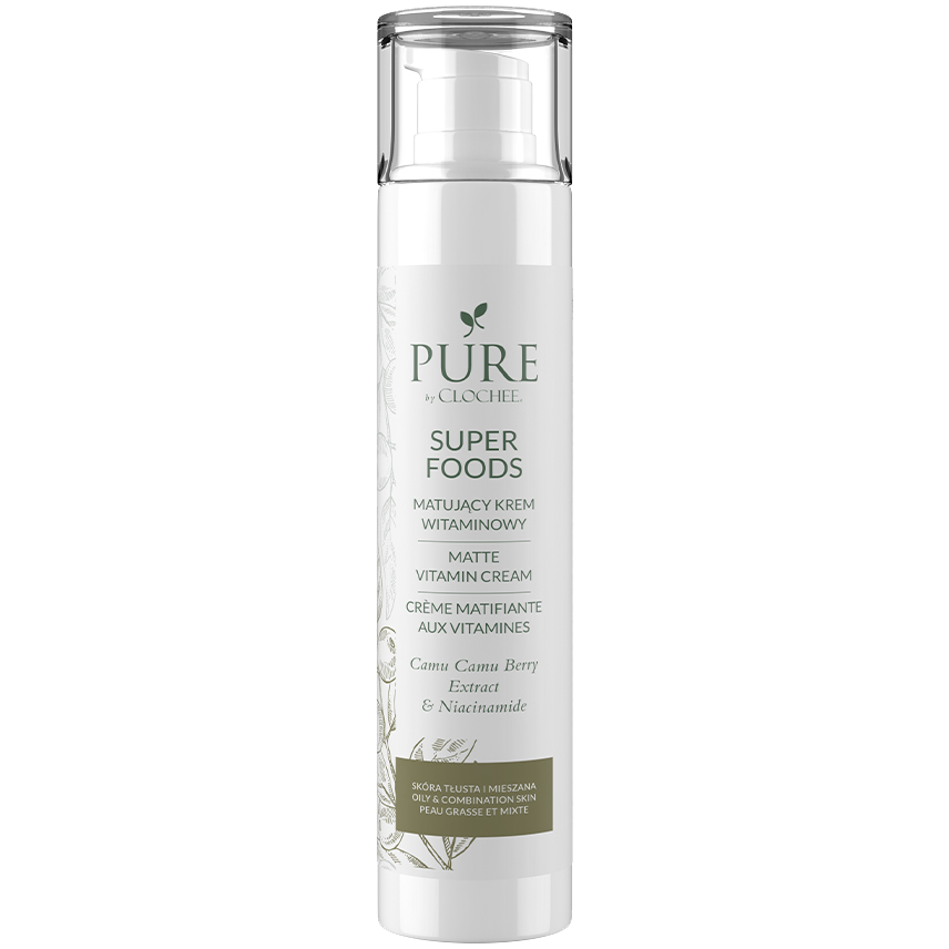 Pure By Clochee Super Foods matujący krem z witaminami do twarzy, 50 ml