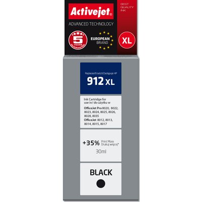 Tusz ACTIVEJET do HP 912 XL 3YL84AE Czarny 30 ml AH-912BRX