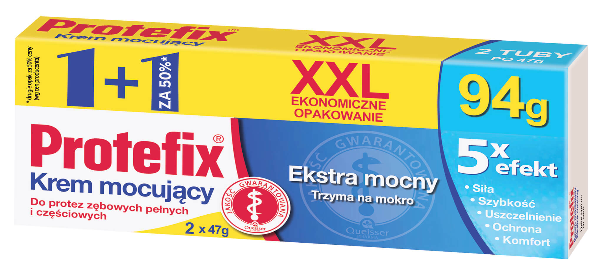 Protefix Extra Mocny, krem mocujący do protez zębowych XXL, 98 g