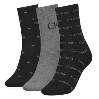 Skarpetki 3 pary Calvin Klein Women Sock 3P Lurex Logo Black Combo 701224118 001 999