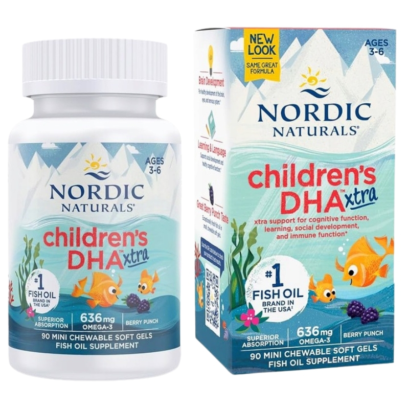 Nordic Naturals Children's DHA Xtra suplement diety, 636mg Omega 3 dla dzieci, 90 kaps./1 opak.