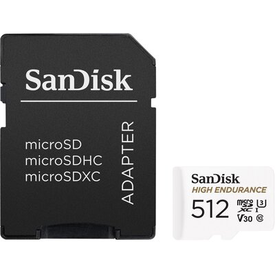 Karta pamięci SANDISK High Endurance microSD 512GB + Adapter