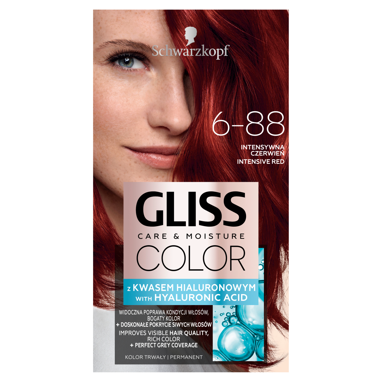 Gliss Color farba do włosów 6-88 intensywna czerwień, 1 opak.
