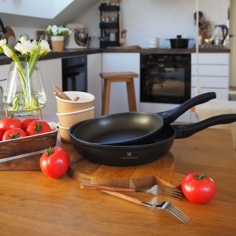 Zestaw 2 patelni na indukcję aluminiowych nieprzywierających Valdinox Expert 24/28 cm