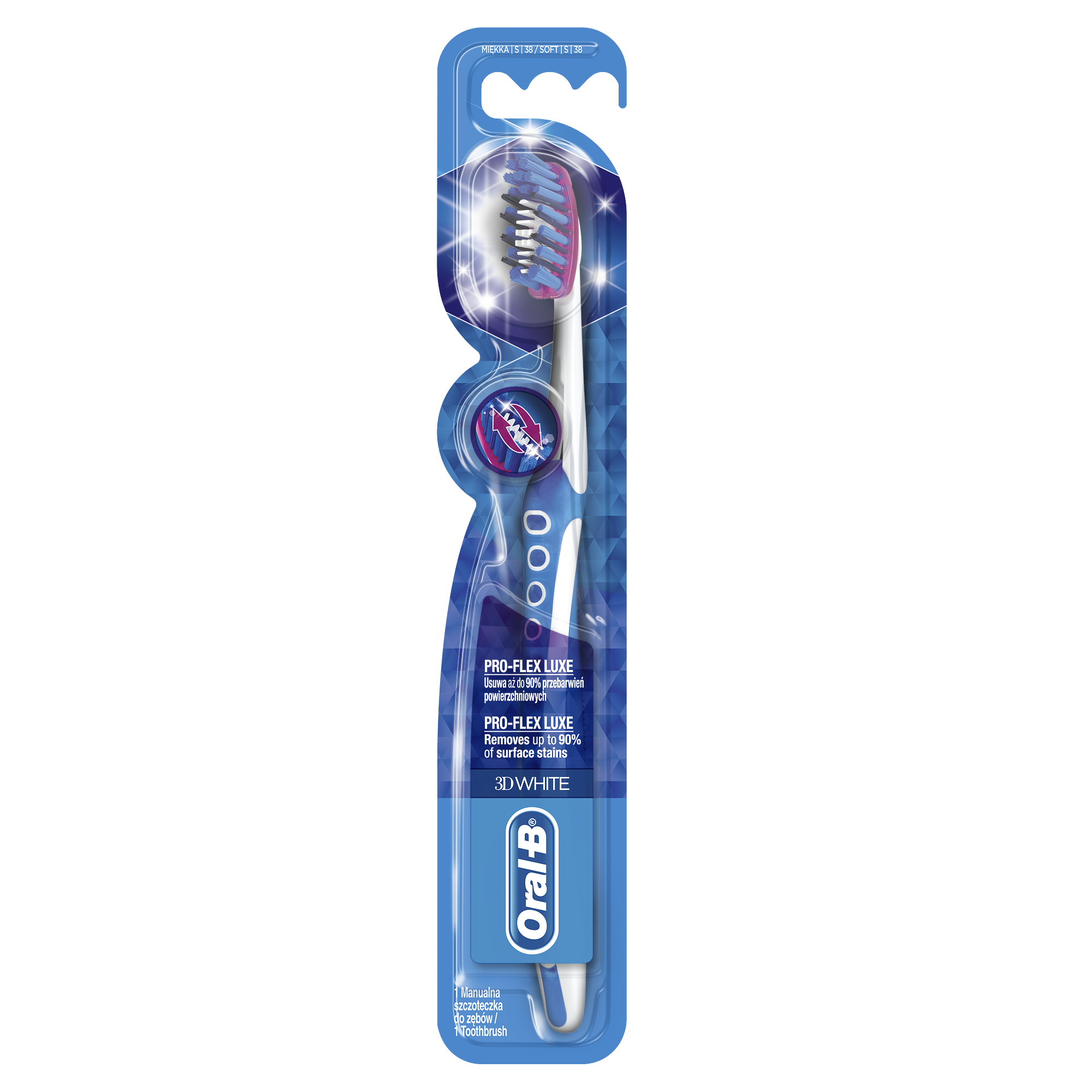 Oral-B 3D White Luxe Pro-Flex manualna szczoteczka do zębów miękka, 1 szt.