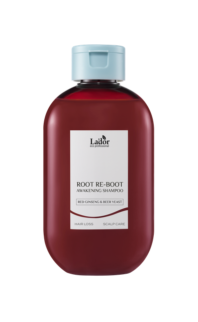 La'dor Root Re-Boot Awakening Shampoo (Red Ginseng & Beer Yeast) funkcyjny szampon chłodzący skórę głowy i przeciwdziałający wypadaniu włosów, 300 ml