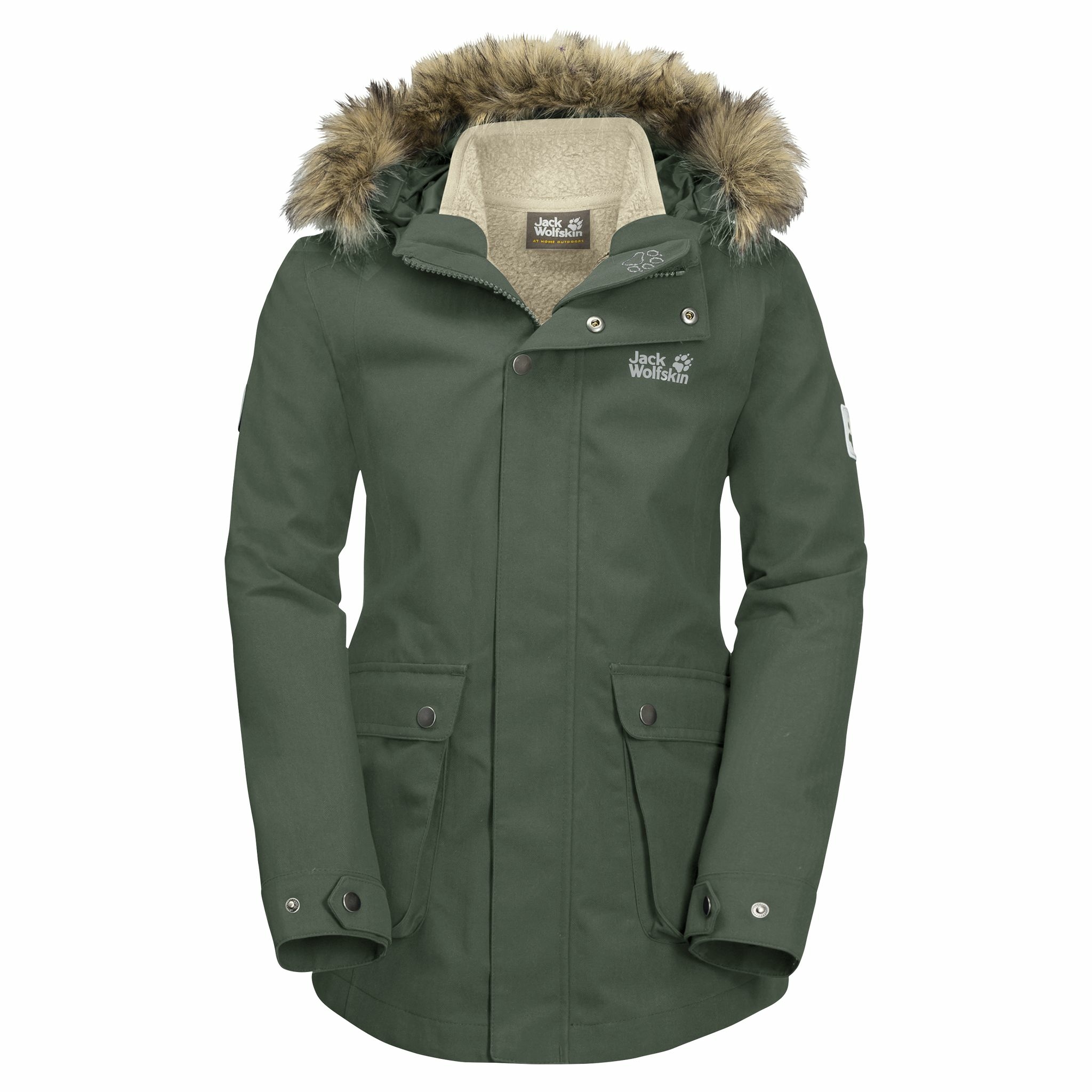 Parka dla dziewczynki Jack Wolfskin G ELK ISLAND 3IN1 PARKA thyme green - 128