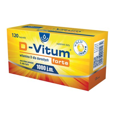 Witamina D OLEOFARM D-Vitum forte 1000 j.m. (120 kapsułek)