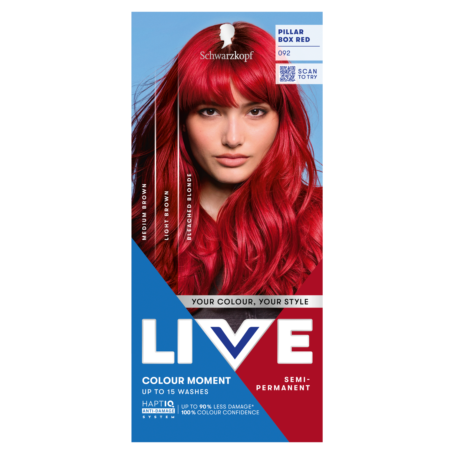 Live Ultra Brights farba do włosów pillar box red 092, 1 opak.