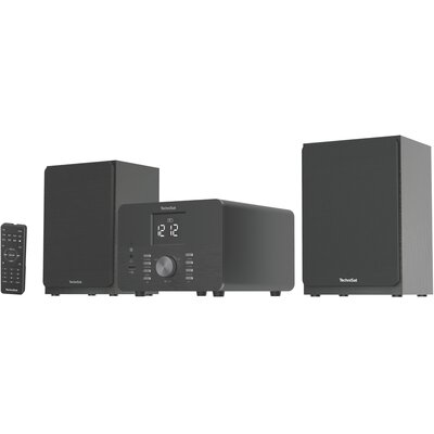 Wieża TECHNISAT Classic 700 Czarna, Odtw.CD, Bluetooth, Tuner FM z pamięcią stacji, Budzik, Wyjście słuchawkowe