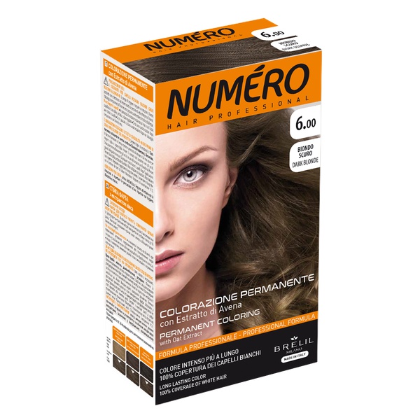 Brelil Numéro farba do włosów kolor #6.00 ciemny blond, 140 ml