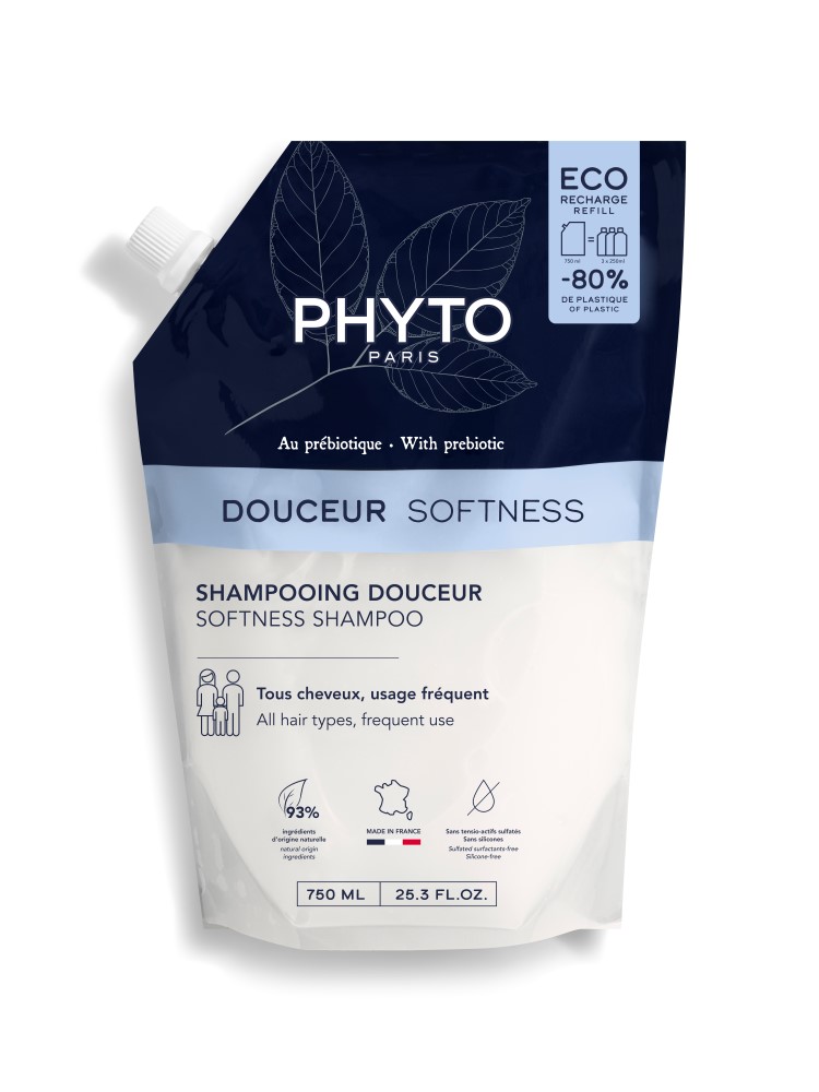 Phyto Paris Softness zapas szamponu do włosów do codziennego użycia, 750 ml