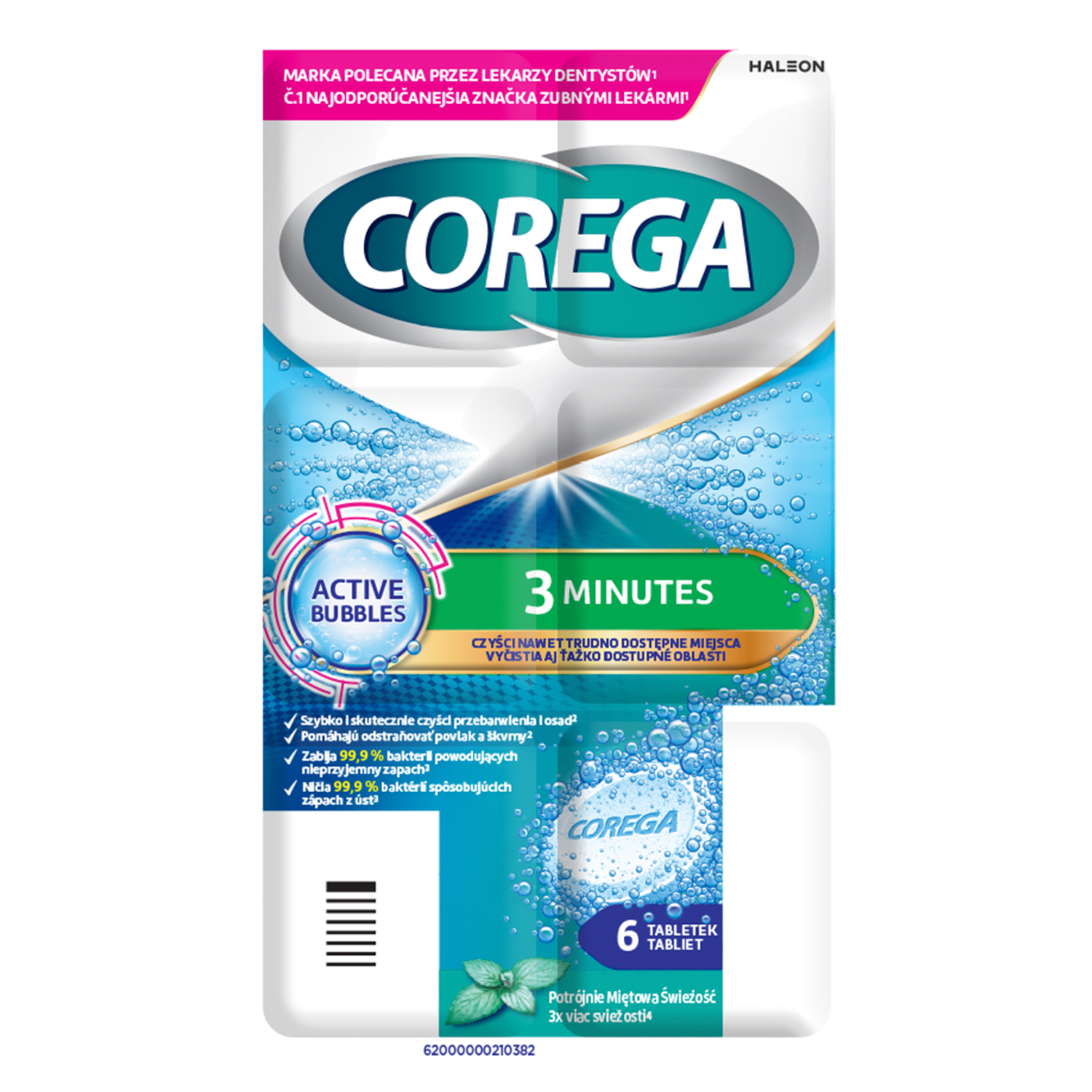 Corega tabletki do czyszczenia protez zębowych, 6 szt./1 opak.