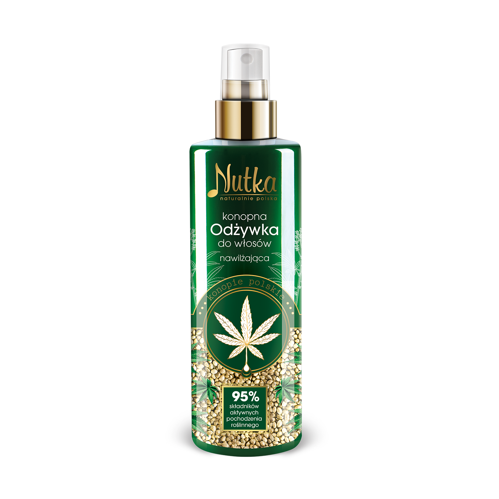 Nutka Konopie Polskie nawilżająca odżywka do włosów w sprayu, 250 ml