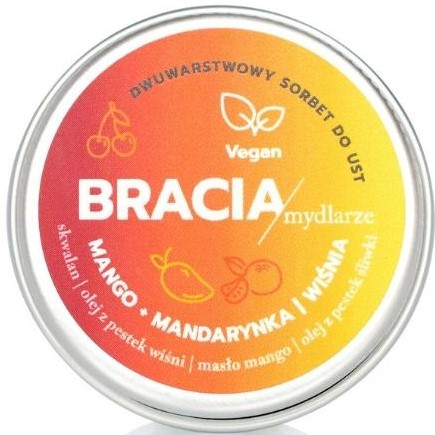 Bracia Mydlarze balsam do ust sorbet wiśnia mango mandarynka, 15 g