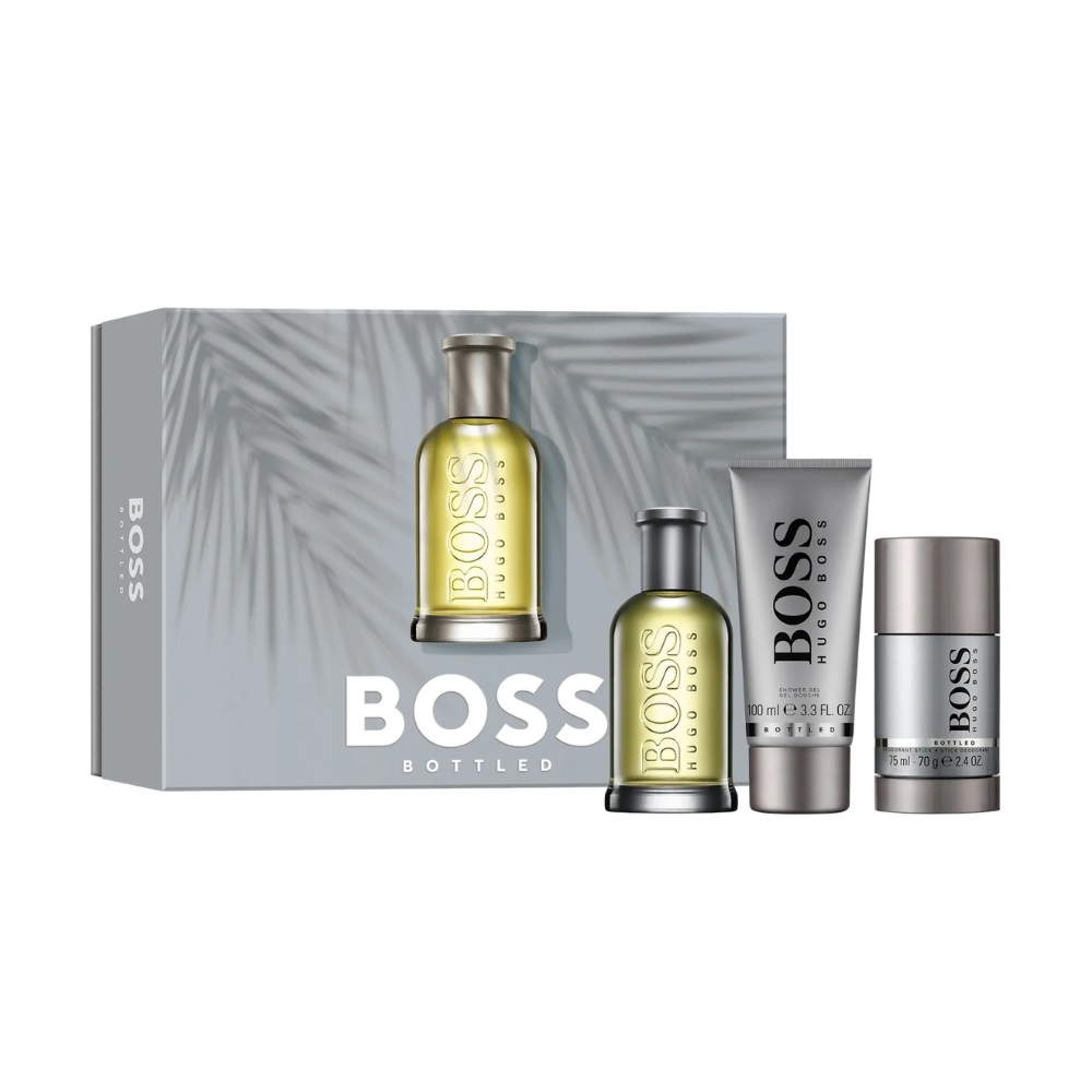 Hugo Boss Bottled zestaw: woda toaletowa męska, 100 ml + żel pod prysznic, 100 ml + dezodorant sztyft, 75 ml