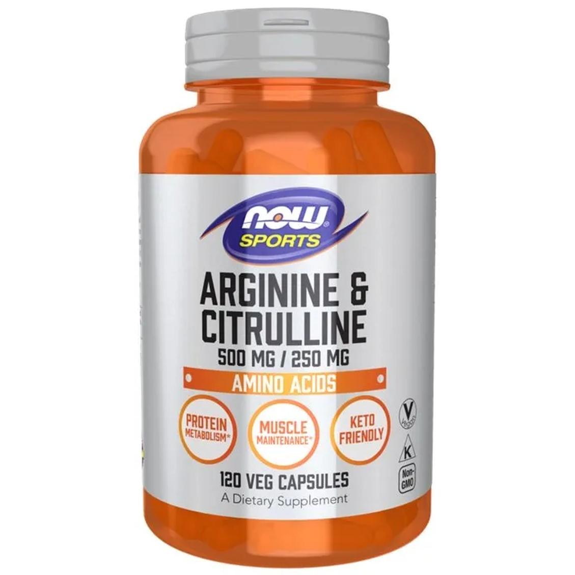 Now Foods suplement diety arginina i Cytrulina, 500/250, 120 kaps./1 opak.
