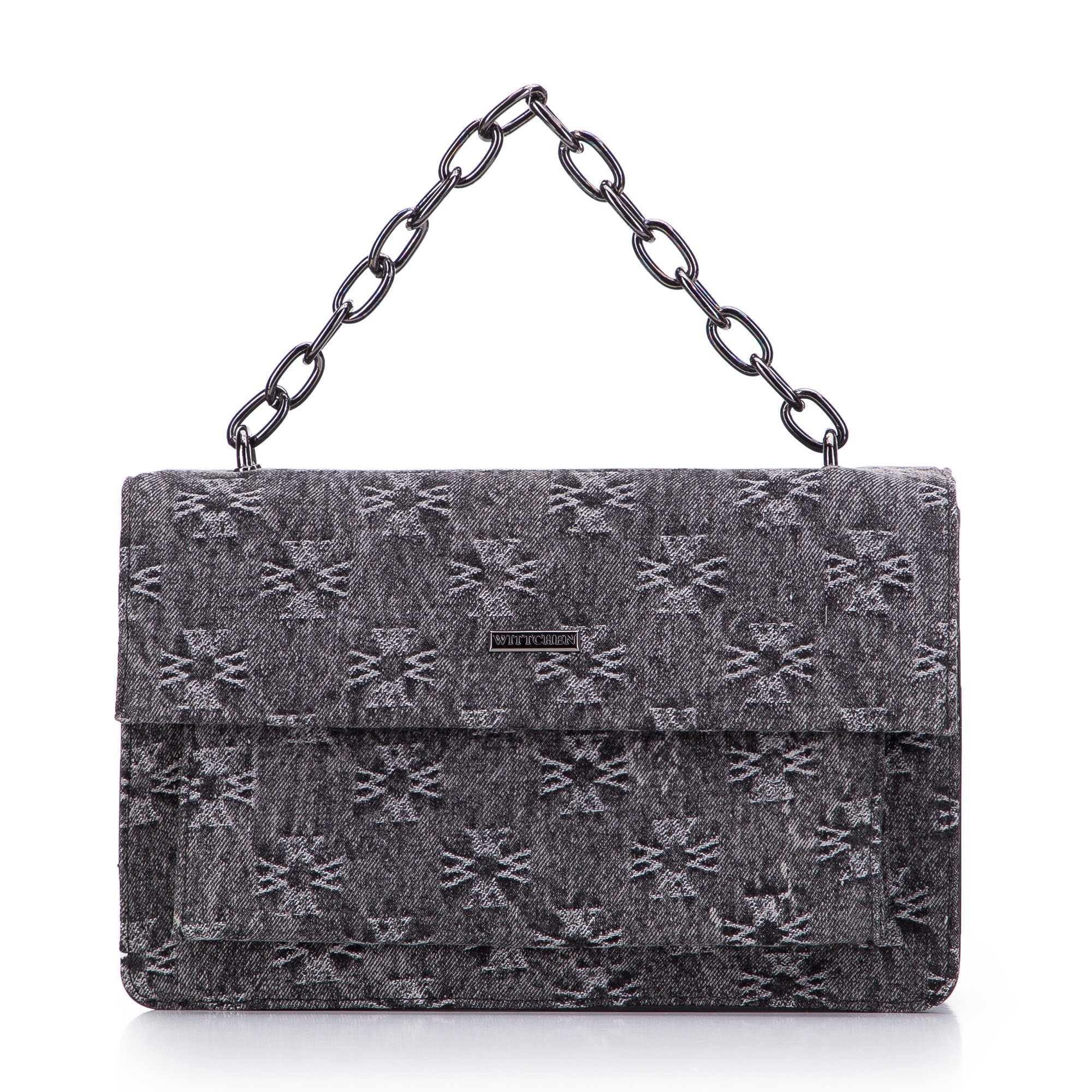 Damska listonoszka dżinsowa w monogram szara