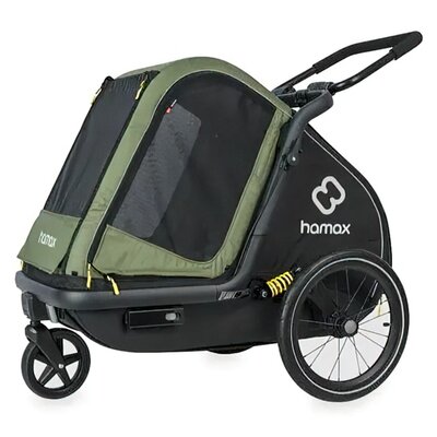 Przyczepka rowerowa HAMAX Pluto M Dla zwierząt 35kg Czarno-zielony