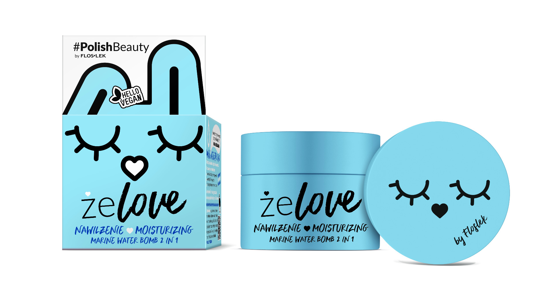 Floslek Żelove Nawilżenie Marine Water Bomb 2 in 1, żel do pielęgnacji twarzy, szyi i dekoltu,  50 ml