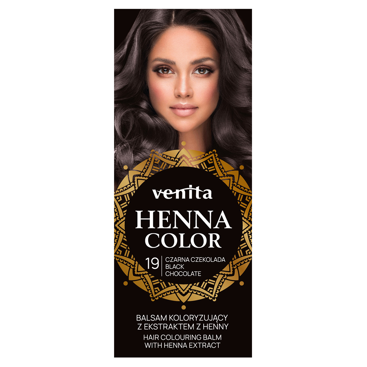 Venita Henna Color balsam koloryzujący z ekstraktem z henny do włosów 19 czarna czekolada, 75 ml