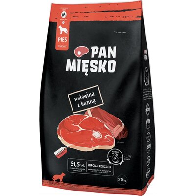 Karma dla psa PAN MIĘSKO Wołowina z koziną 20 kg