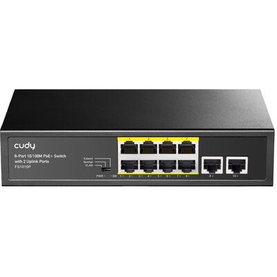Switch CUDY FS1010P Fast Ethernet, 10 portów, Funkcja PoE