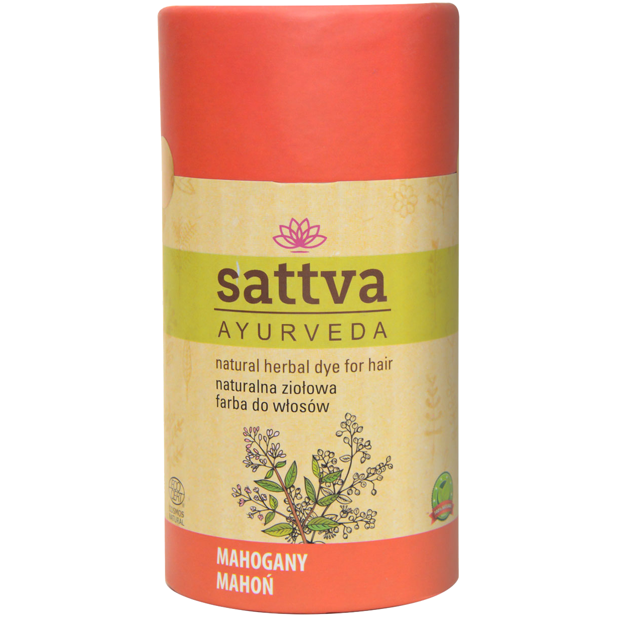 Sattva Ayurveda naturalna ziołowa farba do włosów mahoń, 150 g