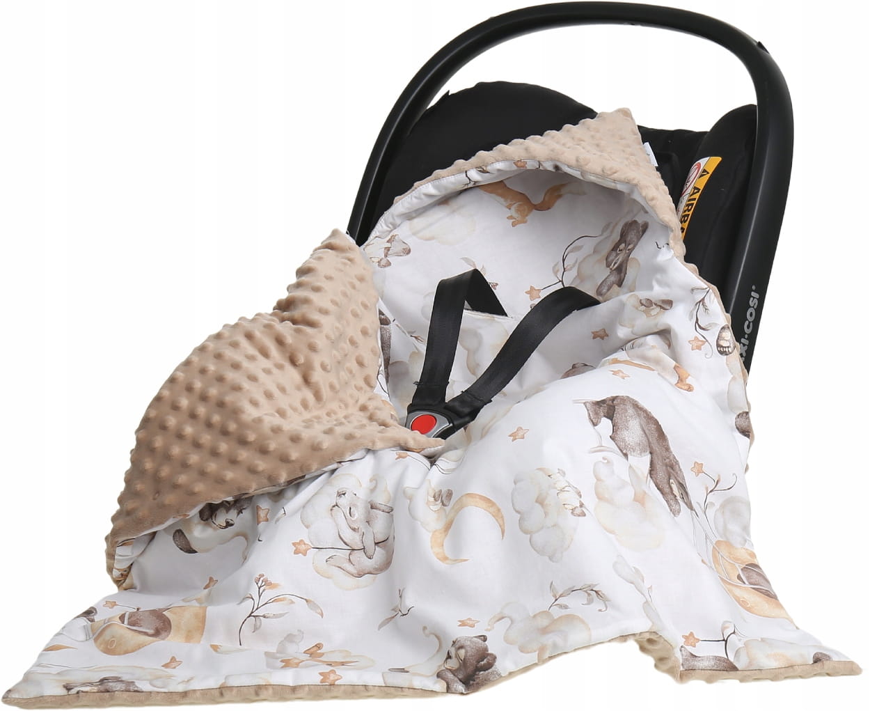 Babymam kocyk minky do fotelika nosidełka ciepły