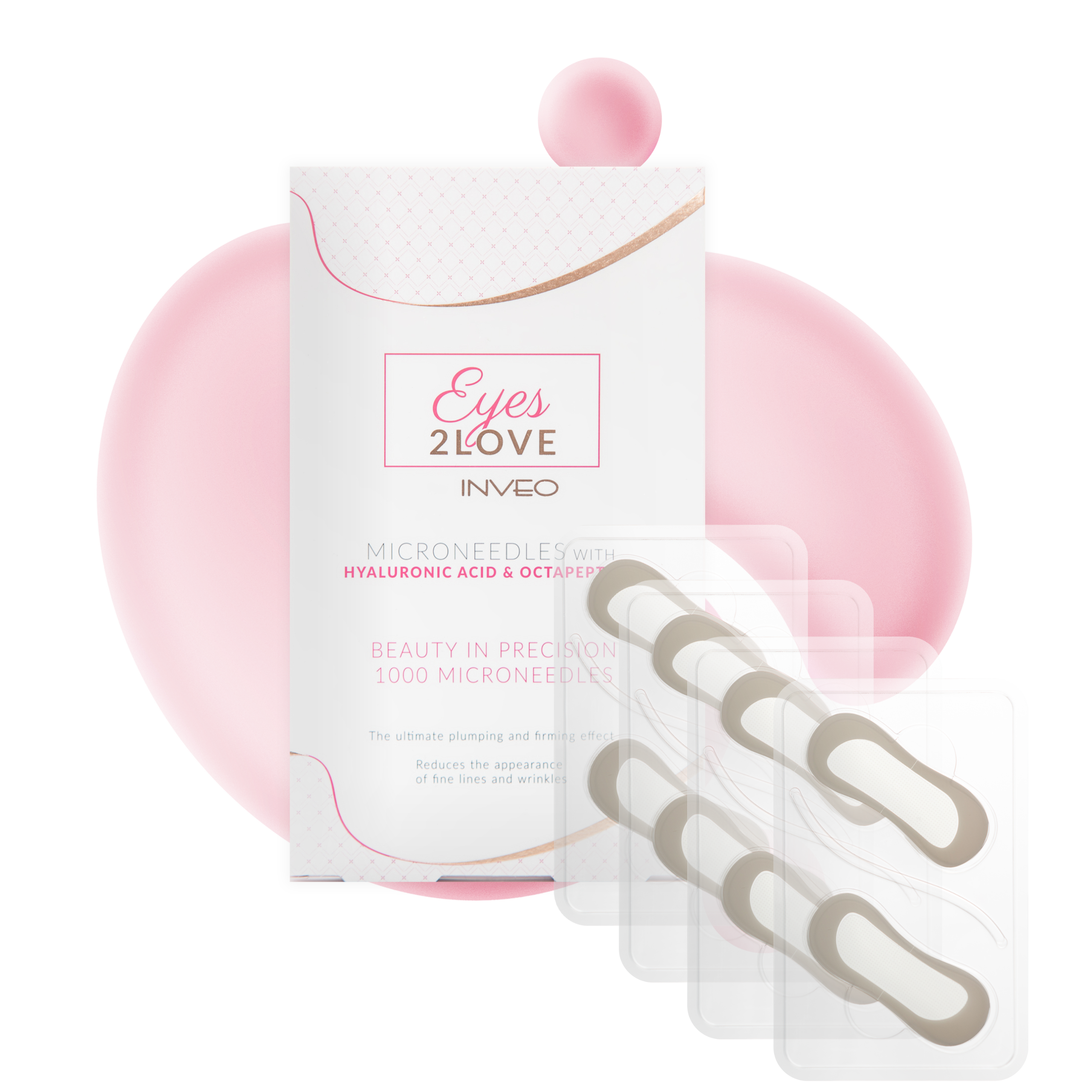 Inveo Eyes2Love płatki pod oczy z mikroigiełkami kwasu hialuronowego i oktopeptydami, 4 pary