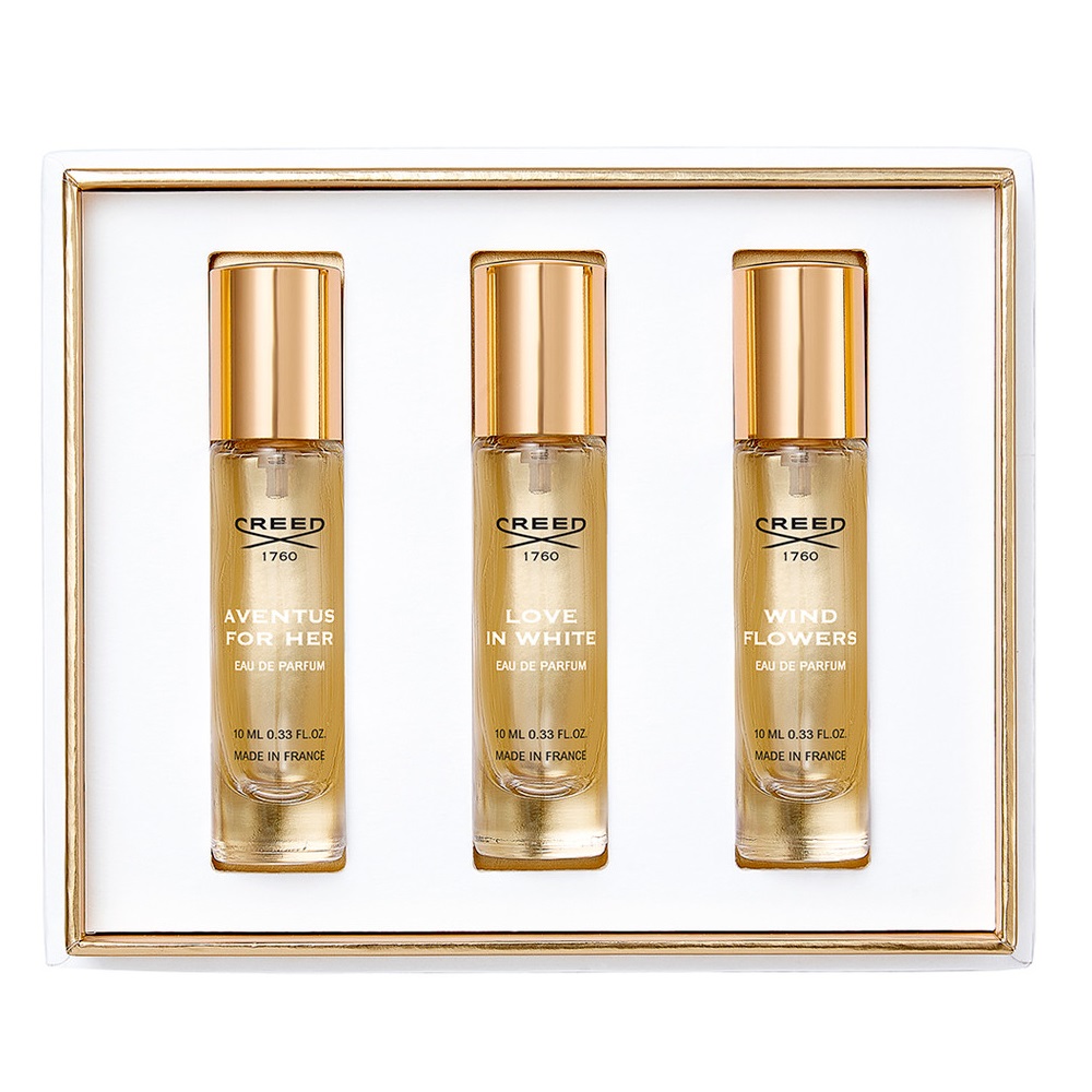 Creed Women's Fragrance Discovery Set zestaw: woda perfumowana Aventus for Her, 10 ml + woda perfumowana Wind Flowers, 10 ml + woda perfumowana Lov...