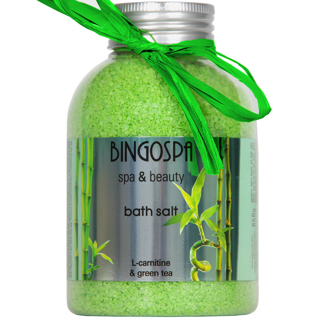 Bingospa sól do kąpieli z l-karnityną i zieloną herbatą do kąpieli, 650 g