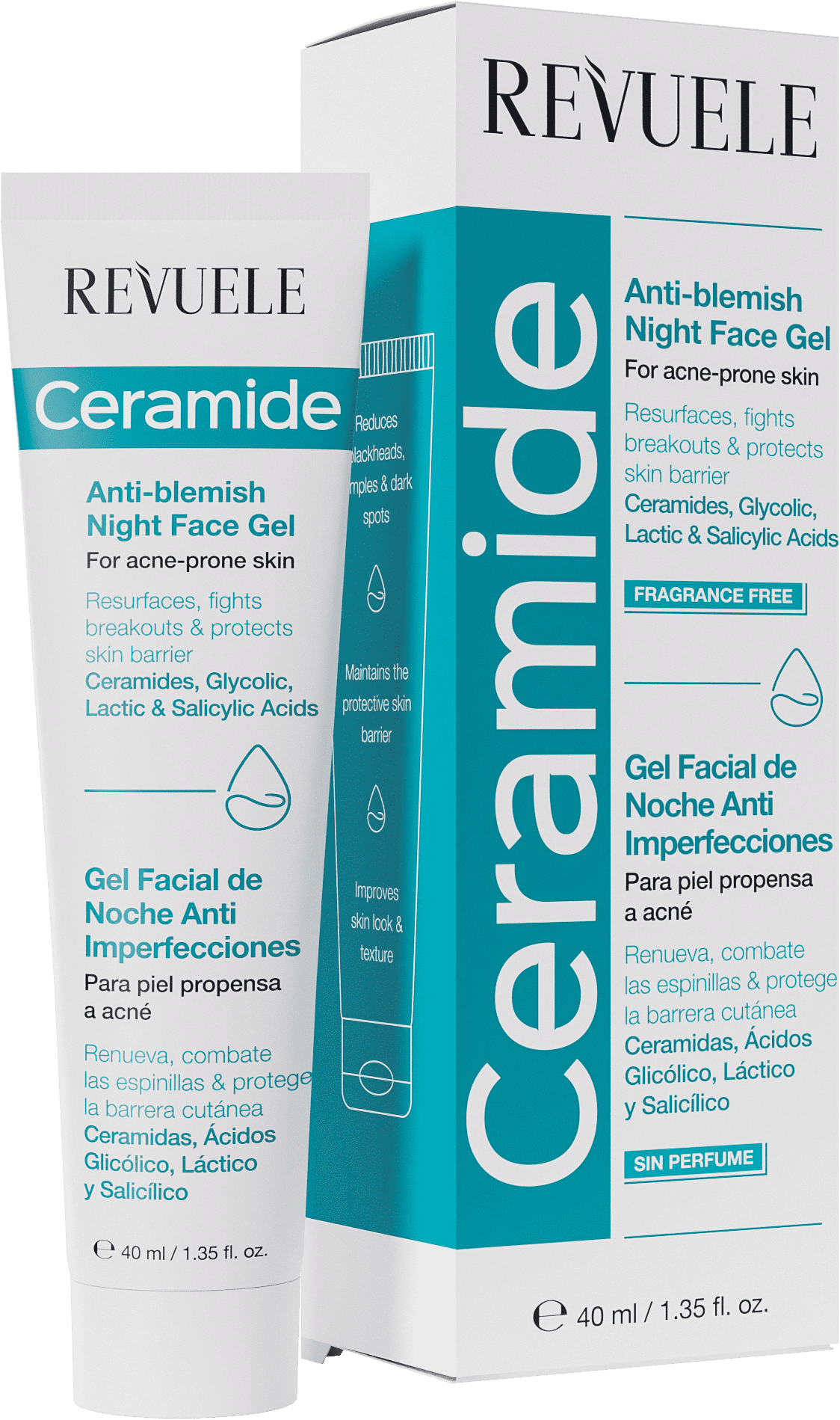 Revuele Ceramide żel do twarzy na noc, 40 ml