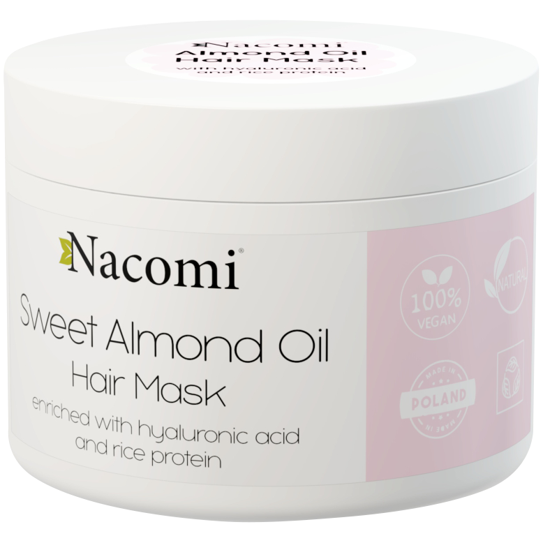Nacomi Sweet Almond Oil maska do włosów z olejem migdałowym i proteinami ryżu, 200 ml