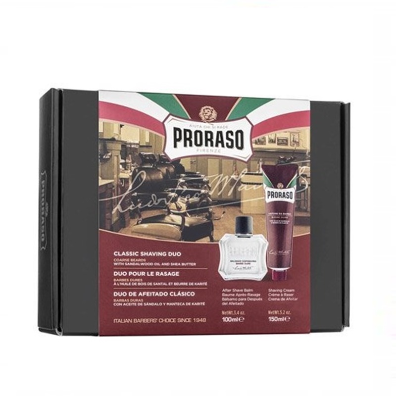 Proraso Classic Shaving Duo Red zestaw: krem do golenia, 150 ml + lotion po goleniu, 100 ml