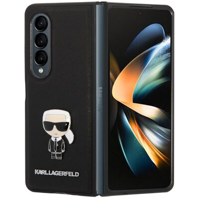 Etui KARL LAGERFELD Saffiano Ikonik Metal do Samsung Galaxy Z Fold 4 Czarny