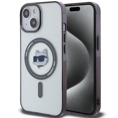 Etui KARL LAGERFELD IML Choupette's Head do Apple iPhone 14/15 Plus Przezroczysty